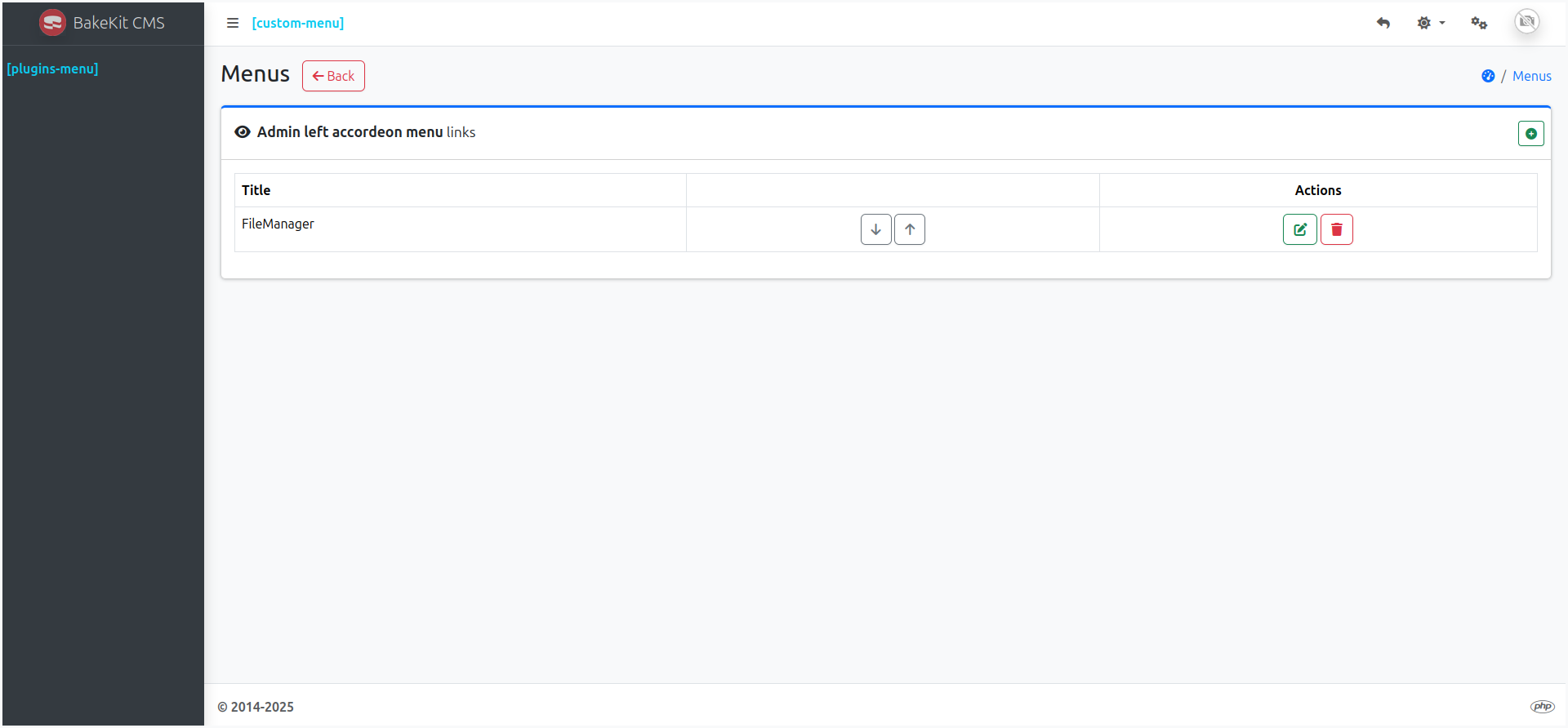 Menu link