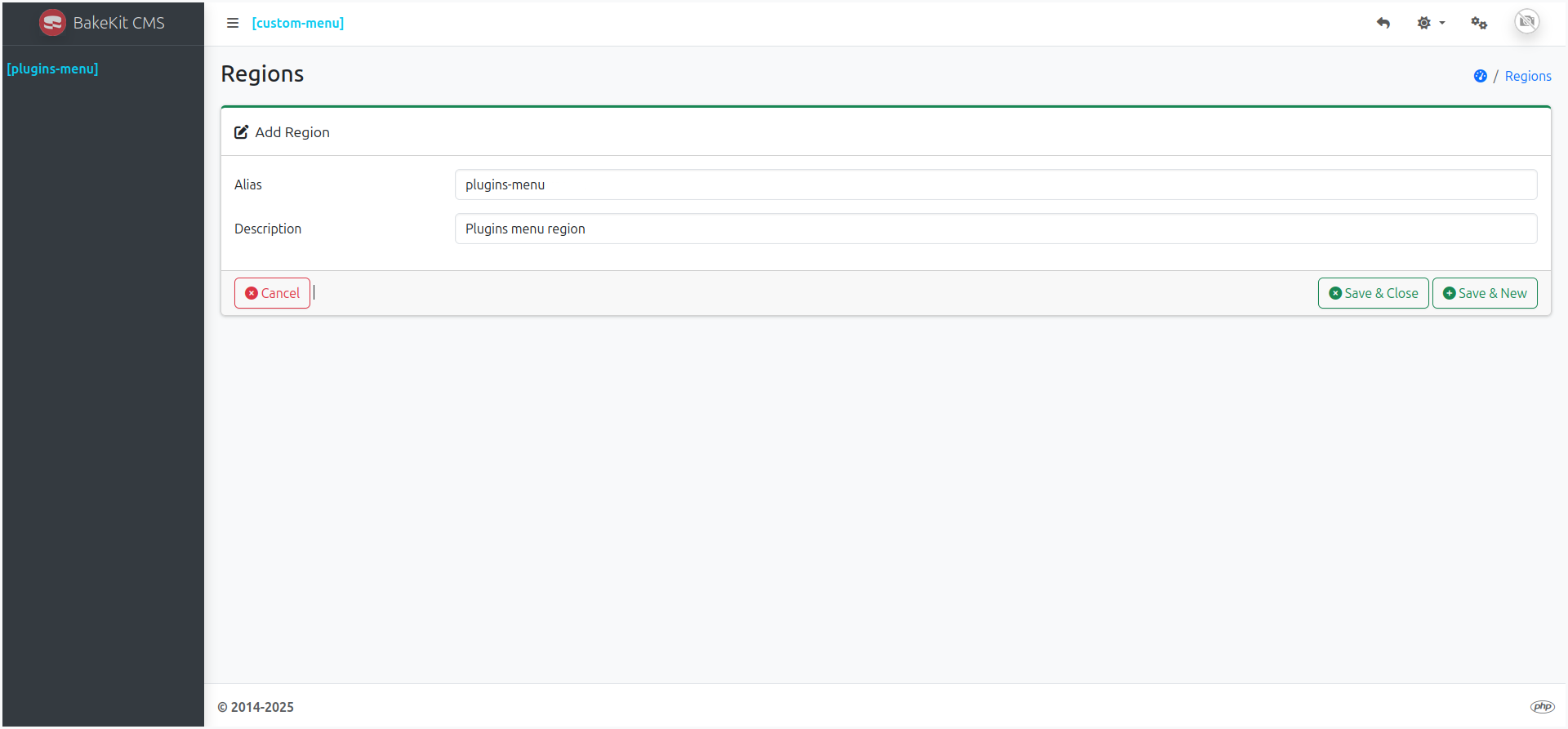 Add region